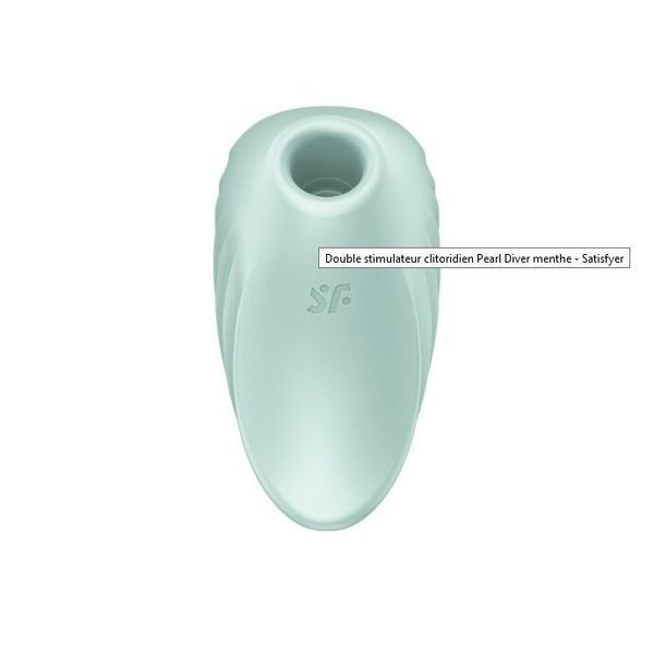 Вакуумний кліторальний стимулятор із вібрацією Satisfyer Pearl Diver Mint SO6077 фото