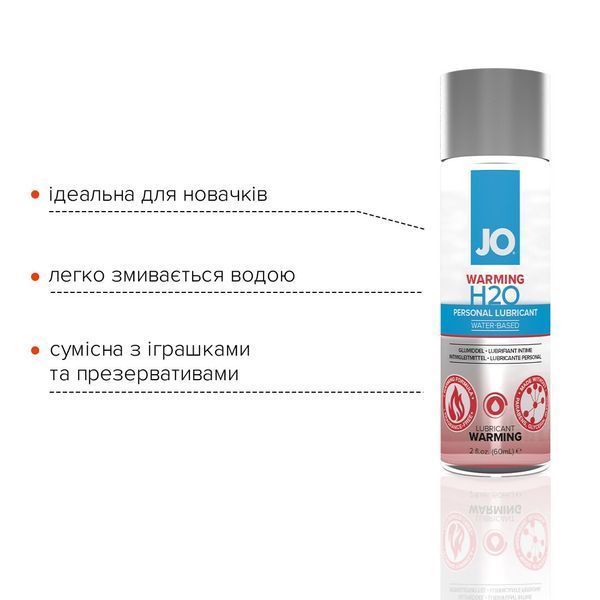 Зігрівальна змазка JO H2O Warming 60 мл SO1664 фото