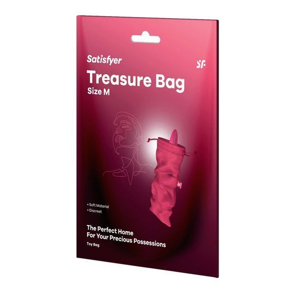 Мішечок для секс-іграшок Satisfyer Treasure Bag M, рожевий, на шнурку SX0548 фото